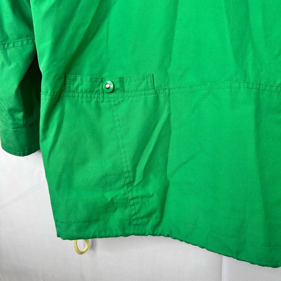 London Fog Green Blue Accent Patterned Print inner w hidden hood size Small - Picture 10 of 16